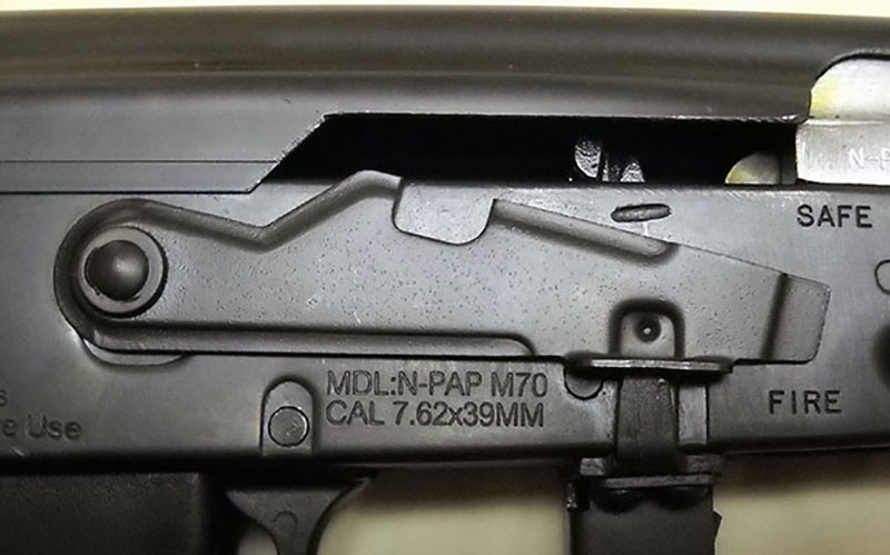 detail, M70 safety, off
